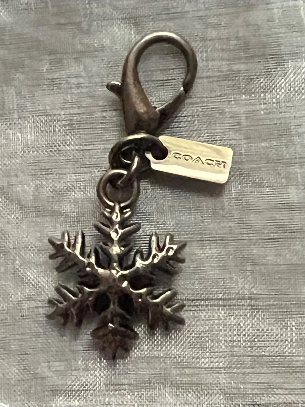 Coach Gun-Metal Style Snowflake Charm